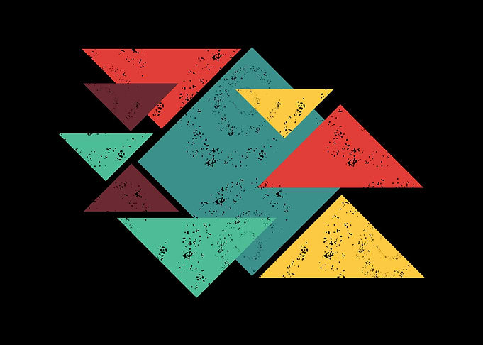 Geometric Abstract Retro Triangle Composition