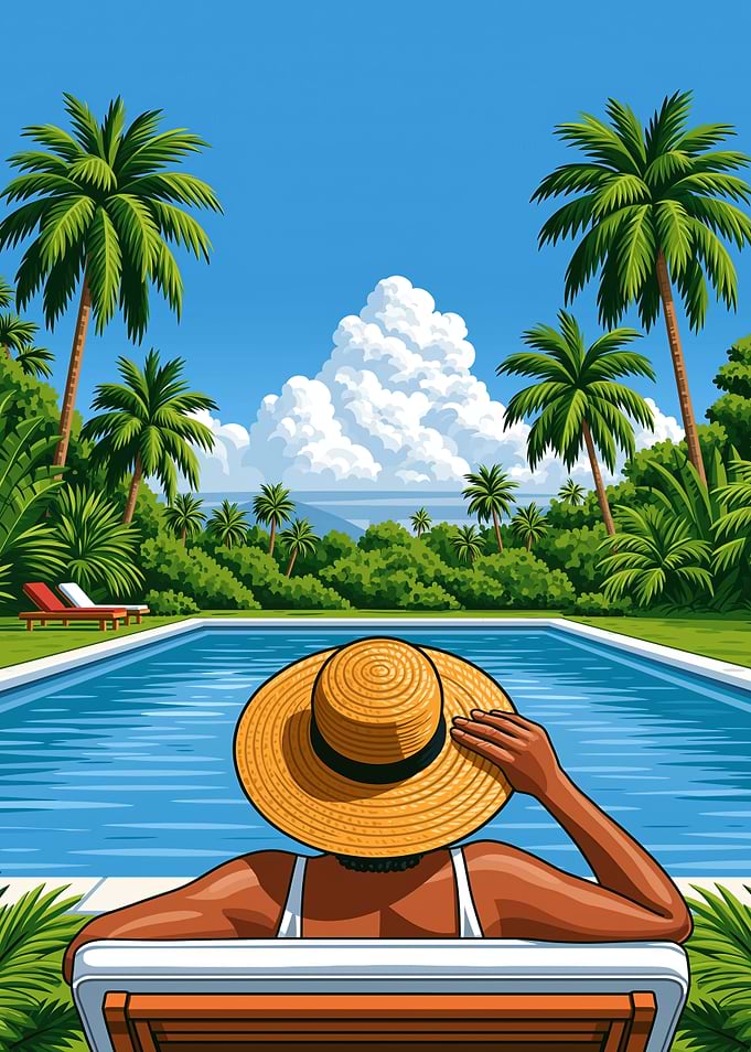 Relaxing by the Tropical Pool