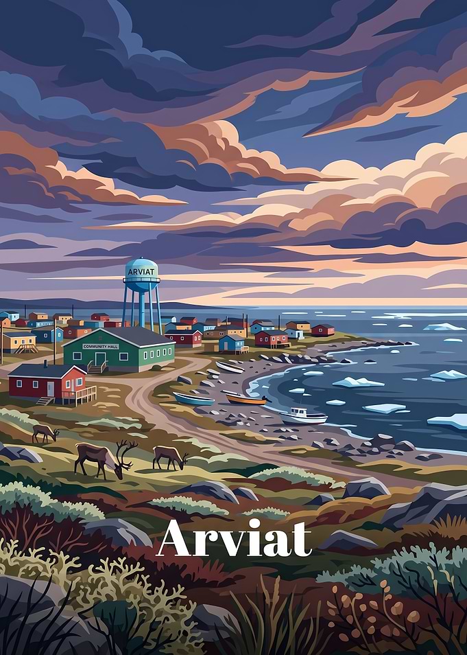 Arviat Arctic Coastal Landscape Poster