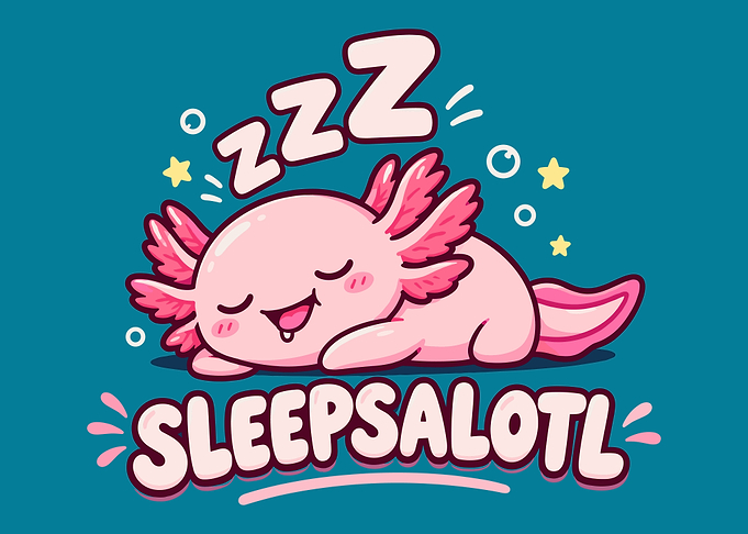 Cute Sleeping Axolotl Illustration