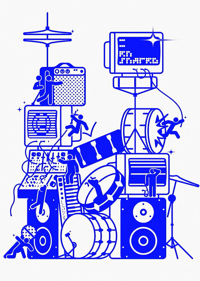 Blue Music Equipment Illustration