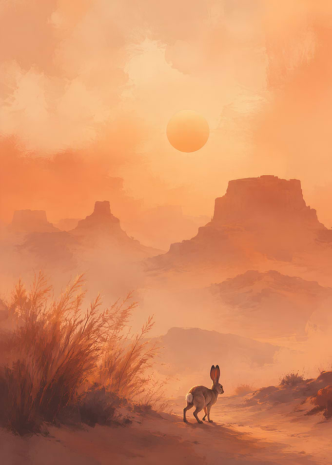 Golden Hour Desert Rabbit
