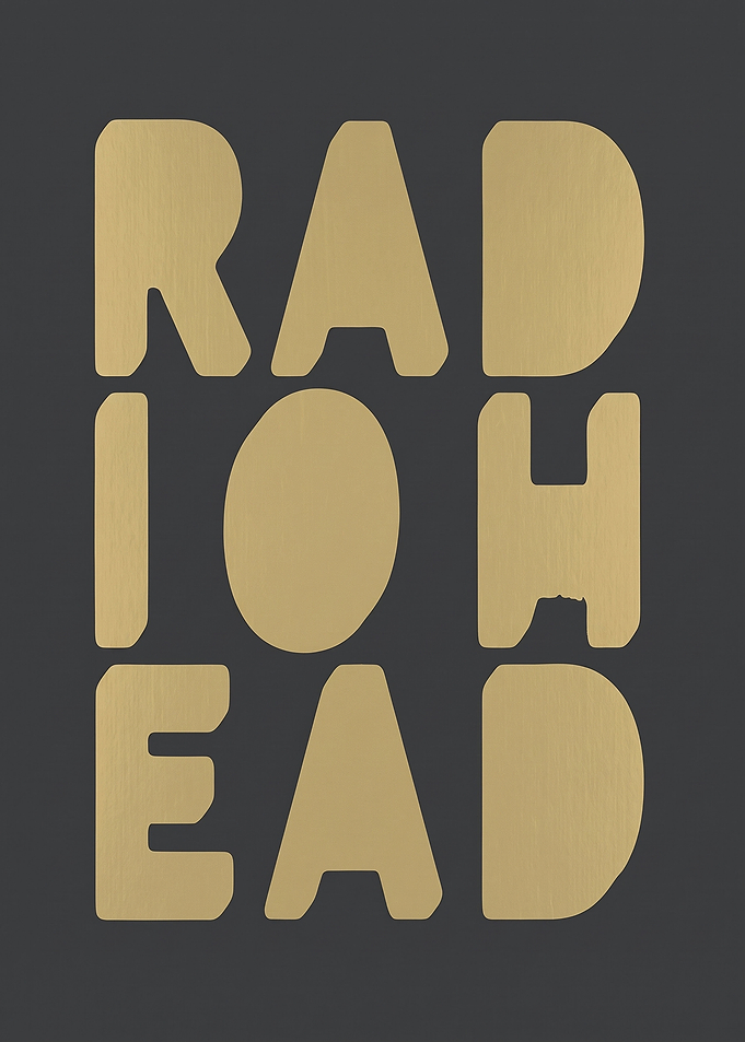 Radiohead Gold Typography Poster