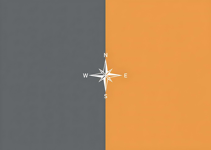 Minimalist Compass Rose Split Background