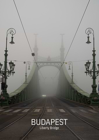 Foggy Liberty Bridge in Budapest
