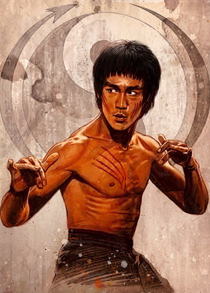 Martial Arts Master Watercolor Art