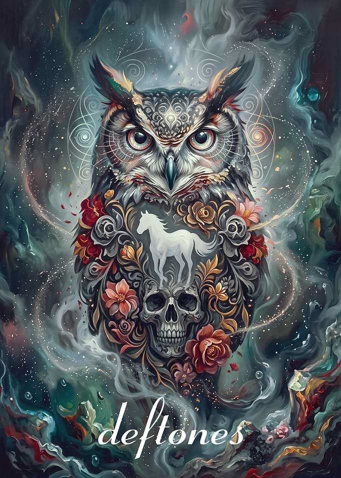 Deftones Owl and Skull Art