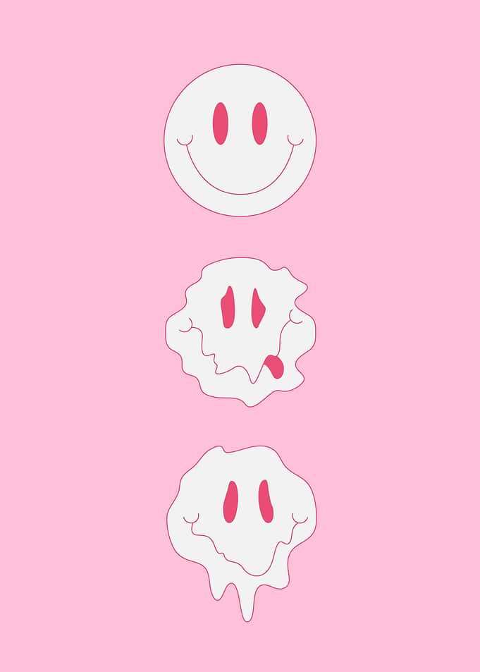 Melting pink Smiley Face