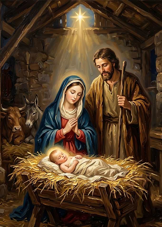 Nativity Scene with Holy Family