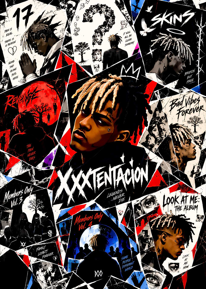 XXXTentacion Collage Tribute Poster