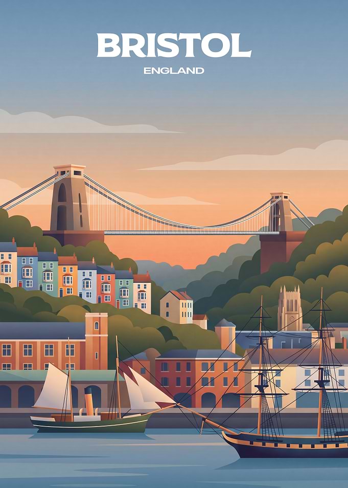 Bristol England Travel Poster