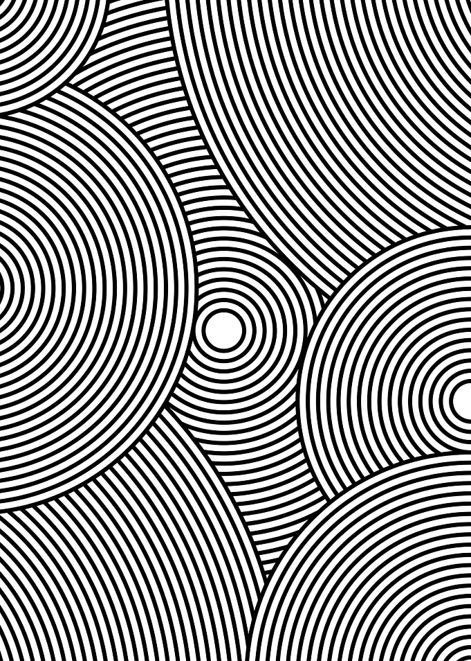 Black and White Concentric Circles Pattern