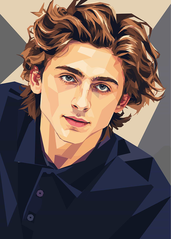 Timothée Chalamet Low Poly Portrait