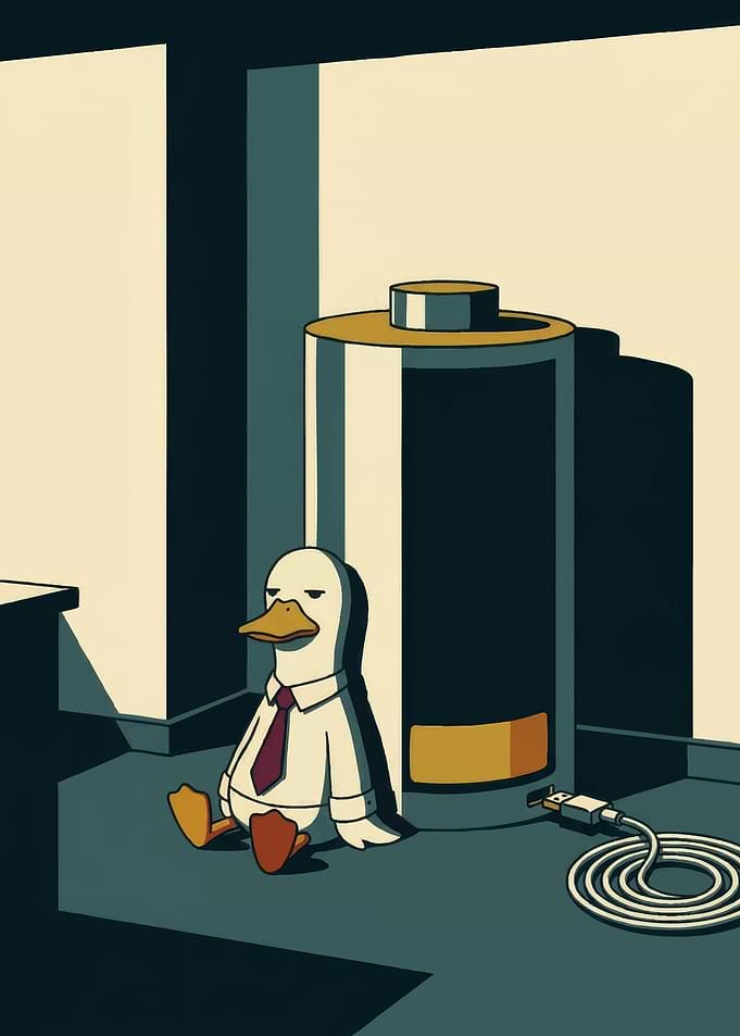 Tired Duck in Business Attire