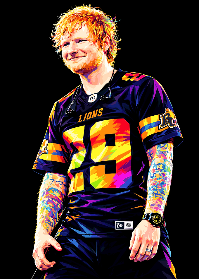 Ed Sheeran in BC Lions Jersey