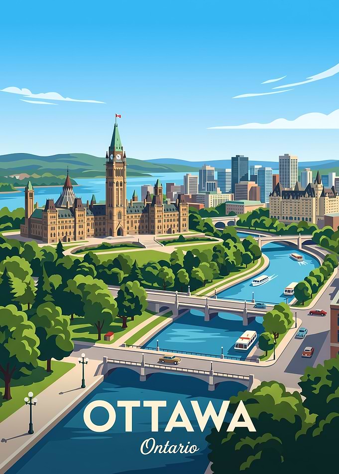 Ottawa Canada Travel Poster