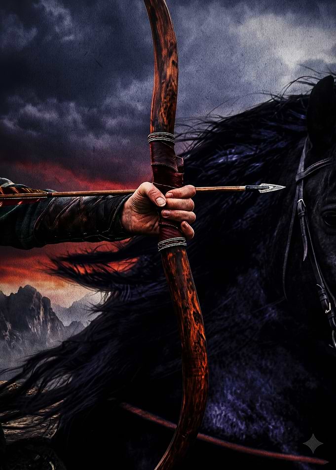 Mounted Archer on Dark Horse