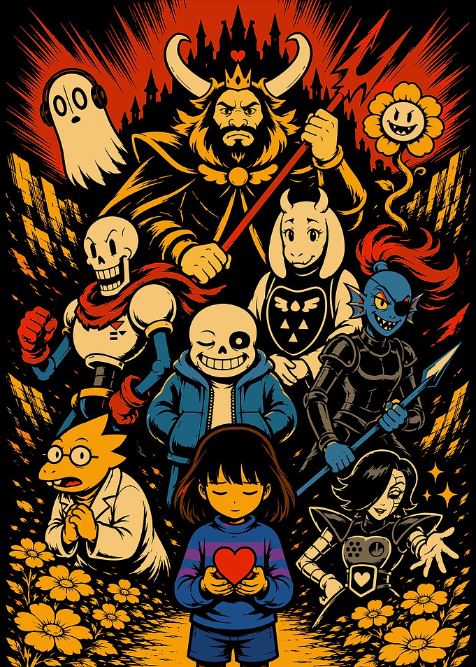 Undertale Character Ensemble Poster