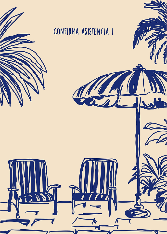 Summer Beach Invitation Illustration