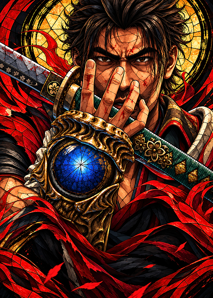 Samurai Warrior with Katana Portrait