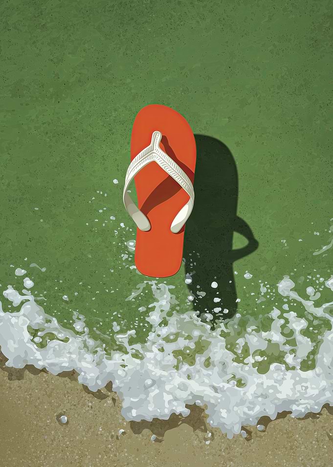 Summer Flip Flop on Beach