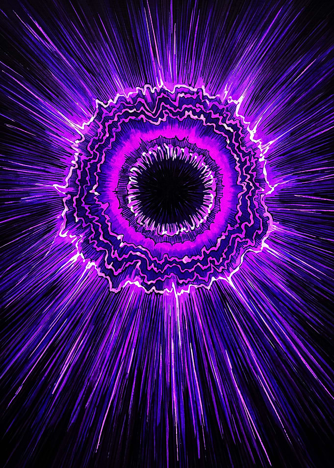 Vibrant Purple Energy Burst Abstract