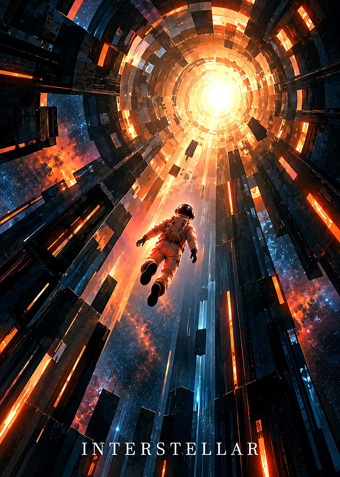 Interstellar Astronaut in Tesseract