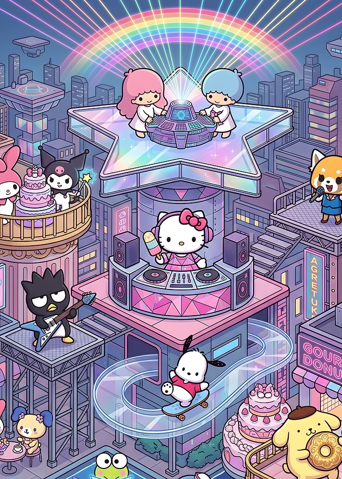 Sanrio Characters Futuristic City Party