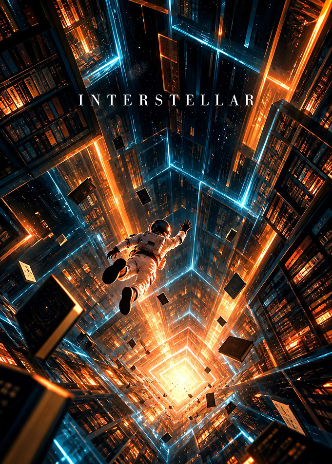 Interstellar Tesseract Library Poster