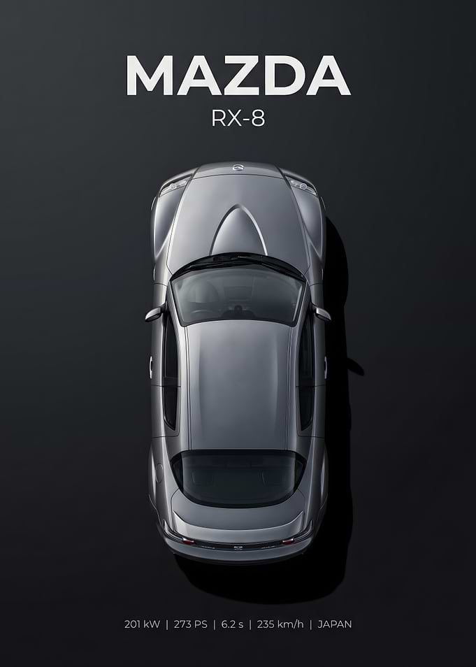 Mazda RX-8 Minimalist Car Poster