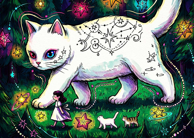 Cosmic Cat Fantasy Art