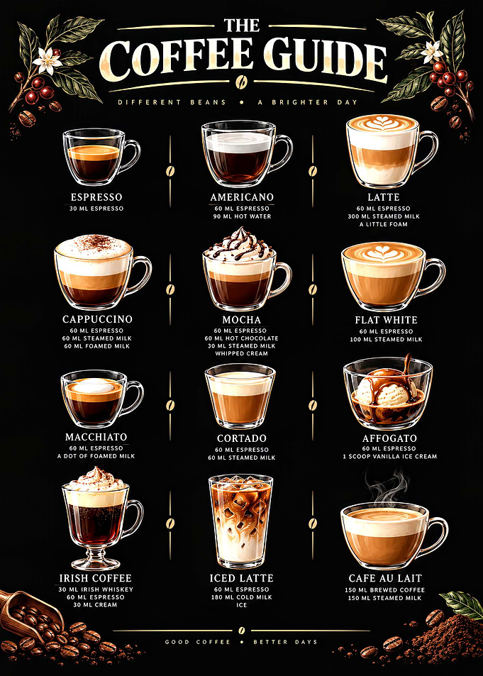 The Coffee Guide Infographic Poster