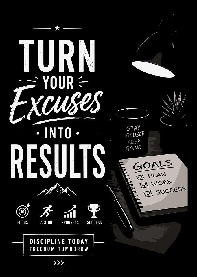 Turn Your Excuses Into Results Poster