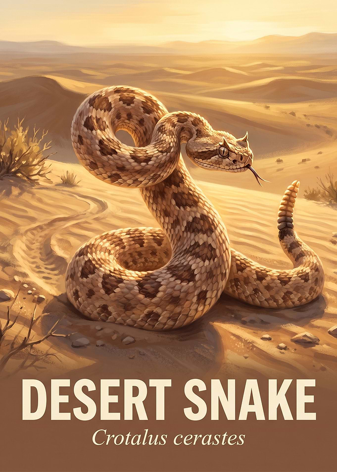Sidewinder Rattlesnake in Desert Landscape