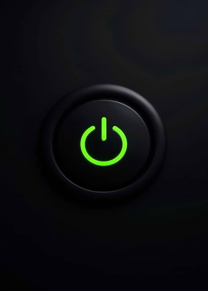 Glowing Green Power Button