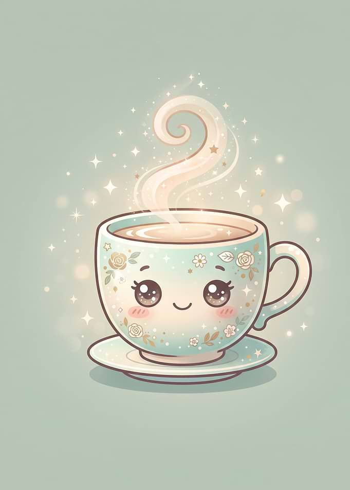 Cute Kawaii Floral Tea Cup