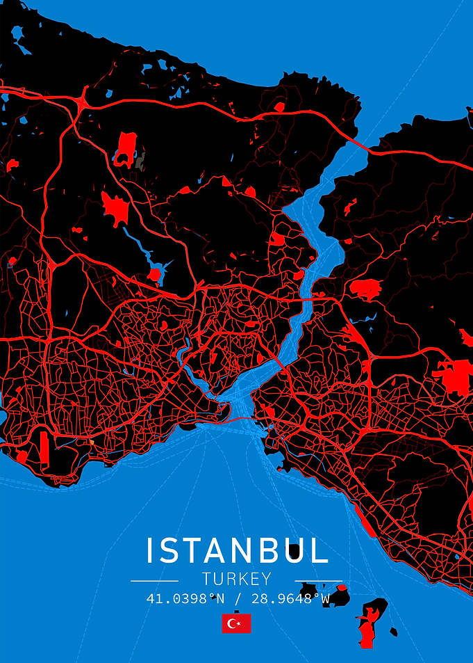 Minimalist Istanbul City Map Poster