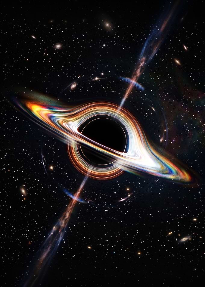 Supermassive Black Hole in Deep Space