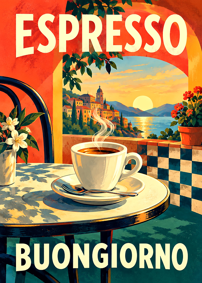 Italian Espresso Morning Poster