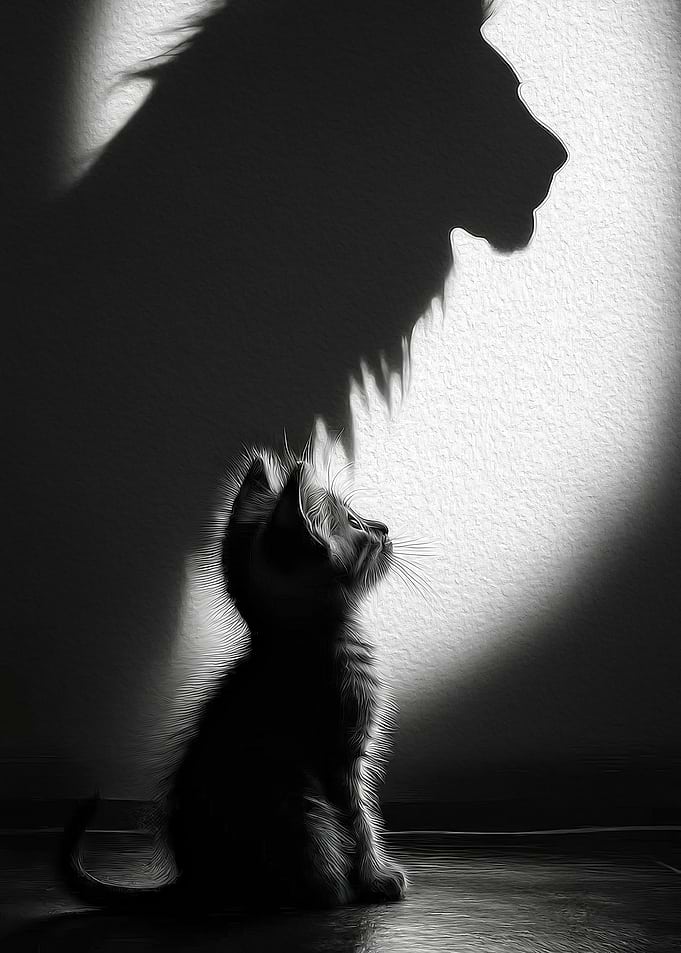 Kitten Dreaming of Being a Lion