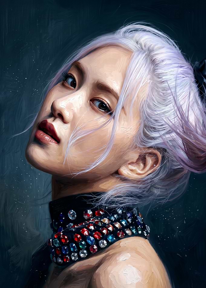 Oil Painting Portrait of Rose