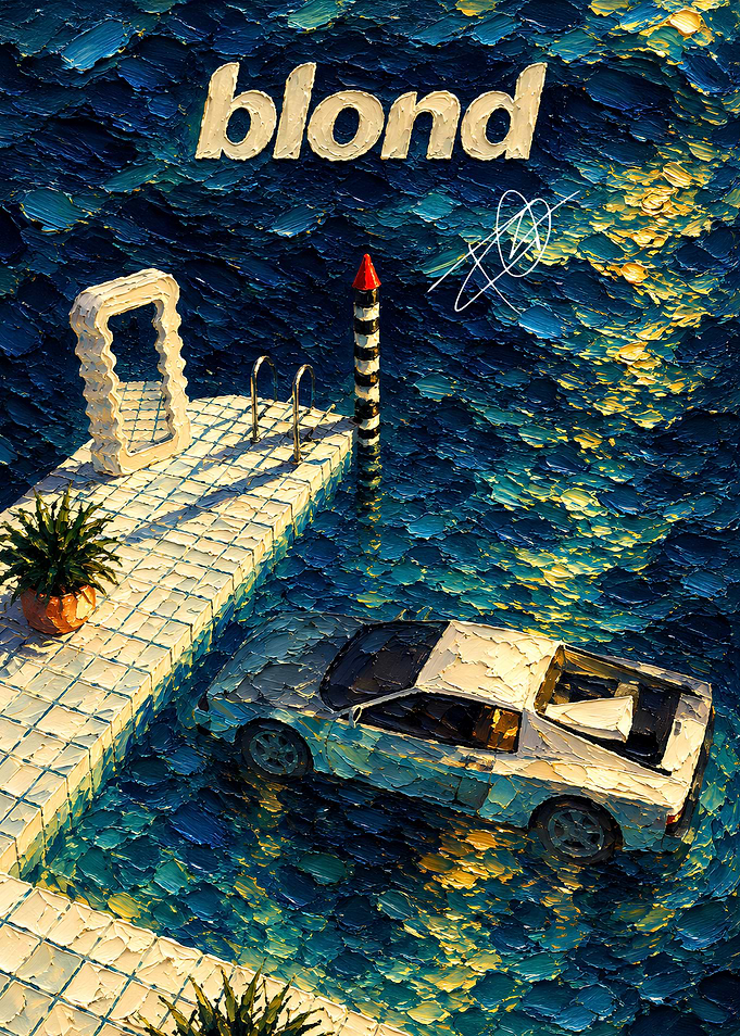 frank ocean Blond Album Art Style Painting