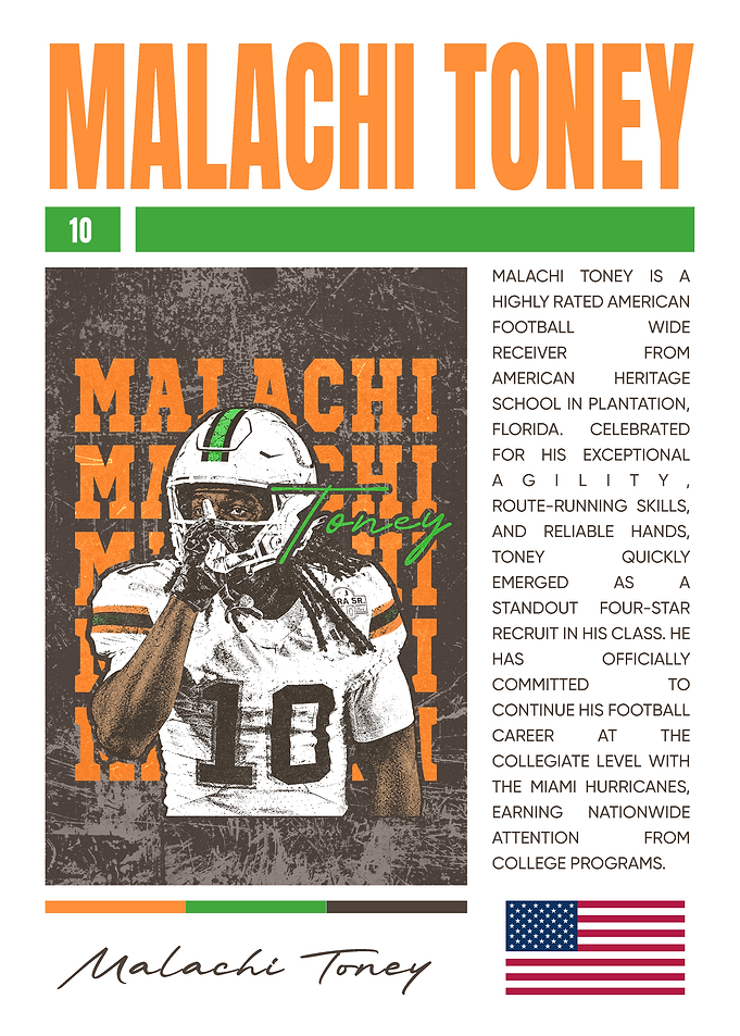 Malachi Toney American Football Poster