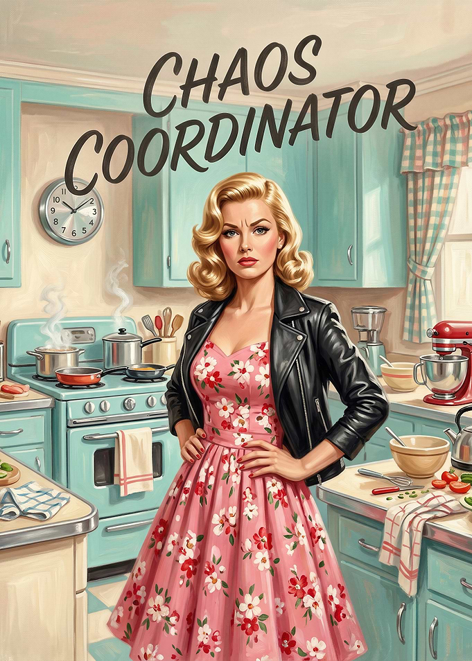 Chaos Coordinator Retro Kitchen Poster