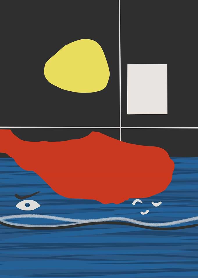 Abstract Minimalist Night Landscape