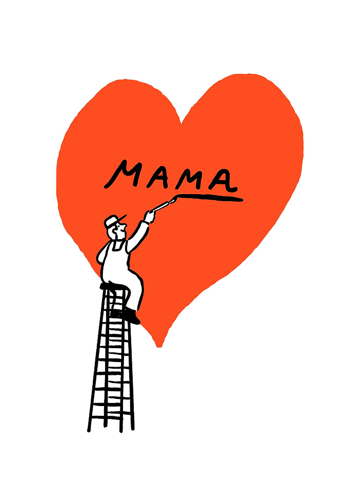 Person Painting Mama on Heart