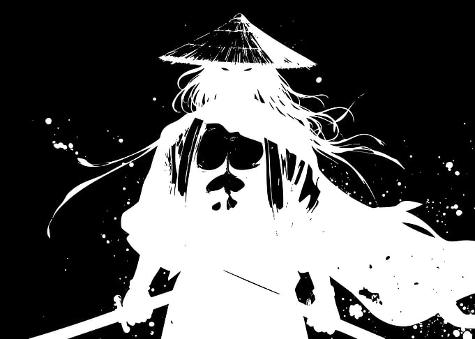 High Contrast Samurai Silhouette