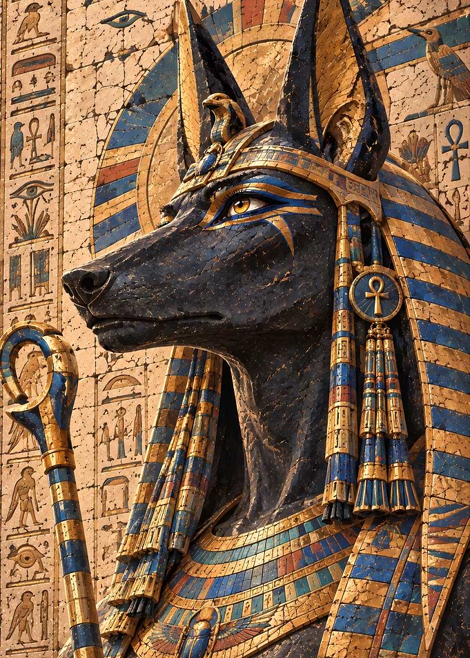 Majestic Anubis Egyptian God Statue
