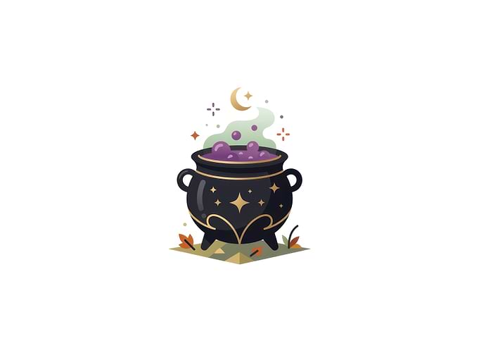 Magical Witch Cauldron Illustration