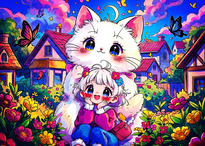 Anime Cat Girl Kawaii Fantasy Art